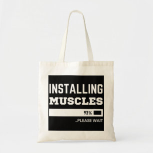 Fitness Funny Workout Muscles installeren Tote Bag