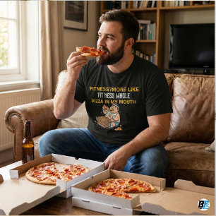 Fitness Ganze Pizza In Mijn Mond Grappige Foodie G T-shirt