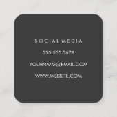 Fitness Gewicht Eenvoudig Grijs Vierkante Visitekaartje (Achterkant)