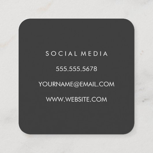 Fitness Gewicht Eenvoudig Grijs Vierkante Visitekaartje (Achterkant)