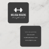 Fitness Gewicht Eenvoudig Grijs Vierkante Visitekaartje (Voorkant / Achterkant)