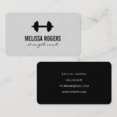 Fitness Gewicht grijze textuur Visitekaartje (Voorkant / Achterkant)