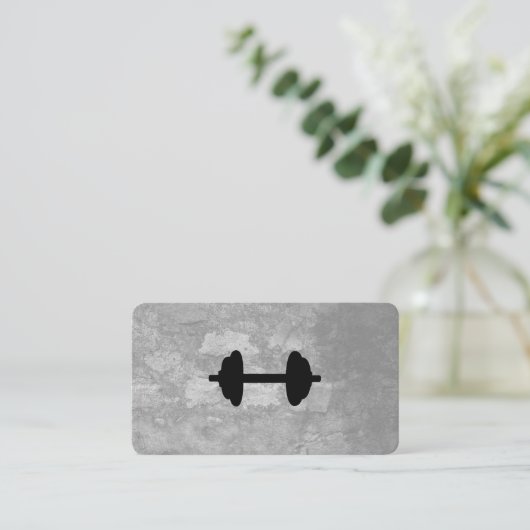 Fitness Gewicht grijze textuur Visitekaartje (Staand voorkant)