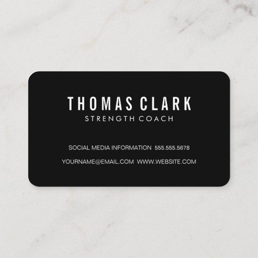 Fitness Gewicht Personal Trainer Visitekaartje (Achterkant)