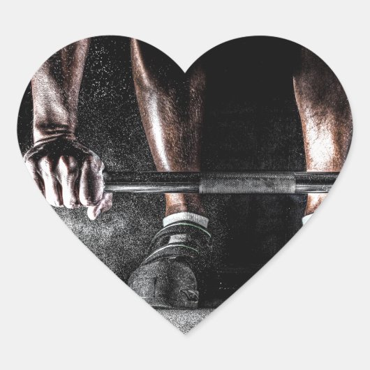 Fitness Gewichtheffen Gym Workout Hart Sticker (Voorkant)