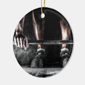 Fitness Gewichtheffen Gym Workout Keramisch Ornament (Links)