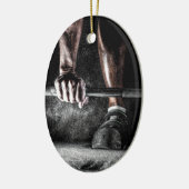 Fitness Gewichtheffen Gym Workout Keramisch Ornament (Links)