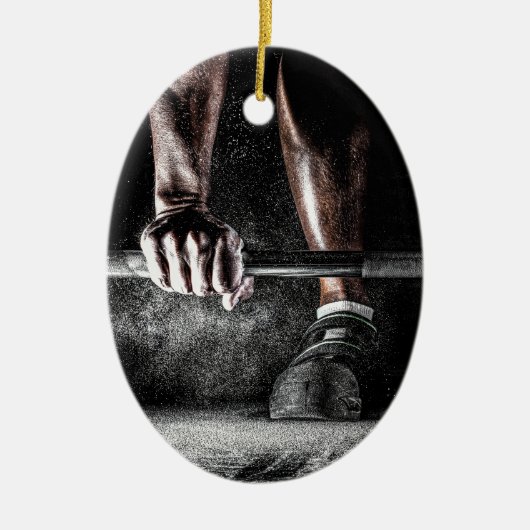 Fitness Gewichtheffen Gym Workout Keramisch Ornament (Voorkant)