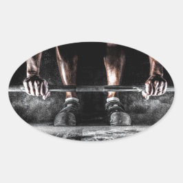Fitness Gewichtheffen Gym Workout Ovale Sticker