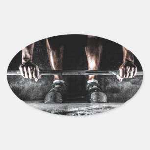 Fitness Gewichtheffen Gym Workout Ovale Sticker
