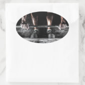 Fitness Gewichtheffen Gym Workout Ovale Sticker (Tas)