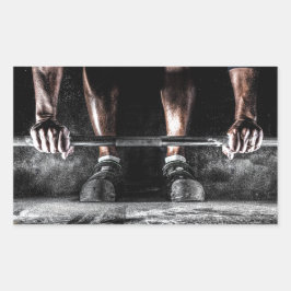 Fitness Gewichtheffen Gym Workout Rechthoekige Sticker
