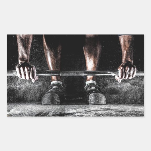 Fitness Gewichtheffen Gym Workout Rechthoekige Sticker (Voorkant)