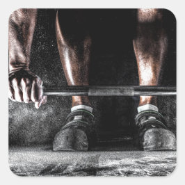 Fitness Gewichtheffen Gym Workout Vierkante Sticker