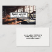 Fitness Gezondheid | Treadmills in de gym Visitekaartje (Voorkant / Achterkant)