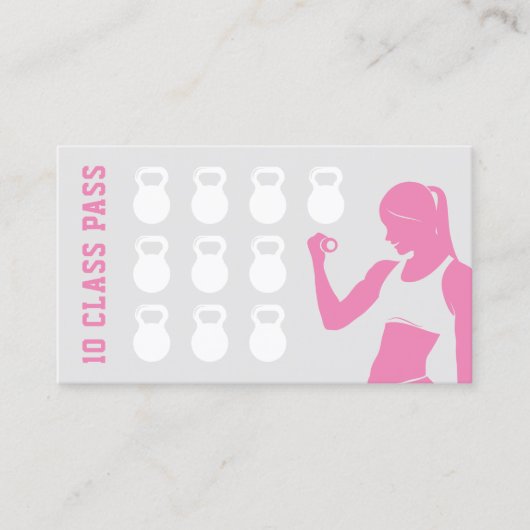 Fitness Girl 10 Class Pass Pink Loyalty (Voorkant)