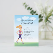 Fitness Girl Cartoon Kaart (Staand voorkant)