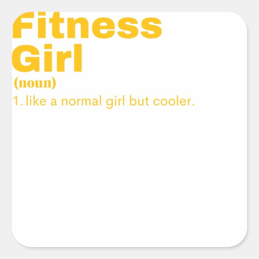 Fitness Girl - Fitness Vierkante Sticker (Voorkant)