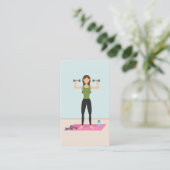 Fitness Girl Illustration Personal Trainer Visitekaartje (Staand voorkant)