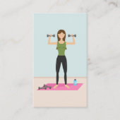Fitness Girl Illustration Personal Trainer Visitekaartje (Voorkant)