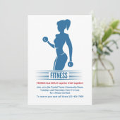 Fitness Girl Invitation Kaart (Staand voorkant)