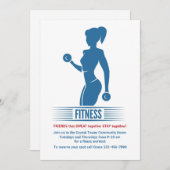Fitness Girl Invitation Kaart (Voorkant / Achterkant)