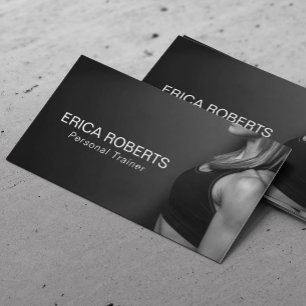 Fitness Girl Personal Trainer Black & White Visitekaartje