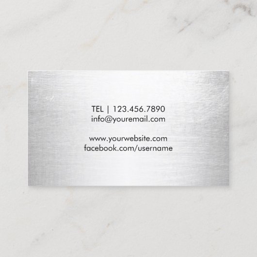 Fitness Girl Personal Trainer Modern Silver Visitekaartje (Achterkant)