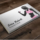 Fitness Girl Personal Trainer Modern Silver Visitekaartje