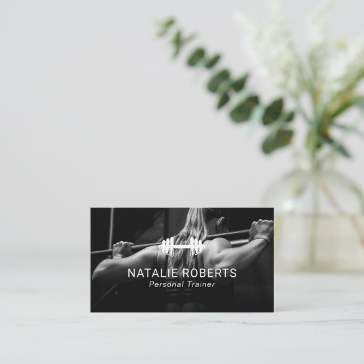 Fitness Girl Personal Trainer Professional Foto Visitekaartje (Staand voorkant)