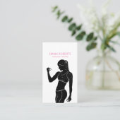 Fitness Girl Personal Trainer Workout Visitekaartje (Staand voorkant)