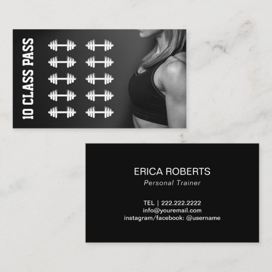 Fitness Girl Trainer 10 klasse Pass Loyalty (Voorkant / Achterkant)