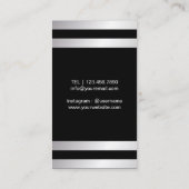 Fitness Girl Trainer Pink dumbbels Silver Stripe Visitekaartje (Achterkant)