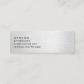 Fitness Girl Trainer Stylish Silver Mini Mini Visitekaartje (Achterkant)