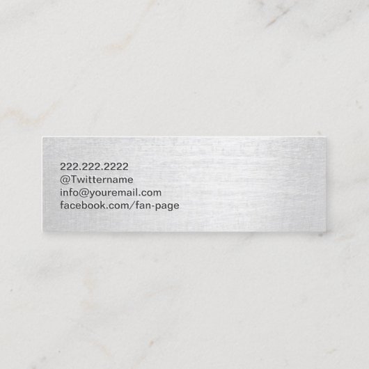 Fitness Girl Trainer Stylish Silver Mini Mini Visitekaartje (Achterkant)