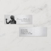 Fitness Girl Trainer Stylish Silver Mini Mini Visitekaartje (Voorkant / Achterkant)