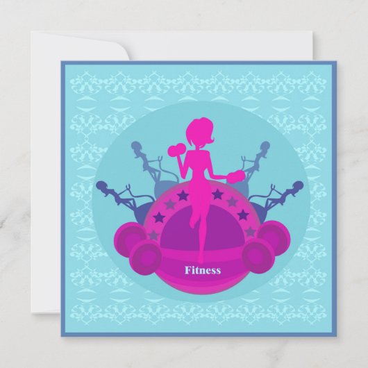 fitness girl training Uitnodiging (Voorkant)