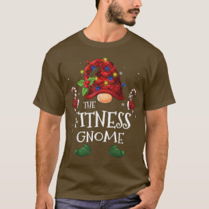 Fitness Gnome Buffalo met kerstboomverlichting T-shirt