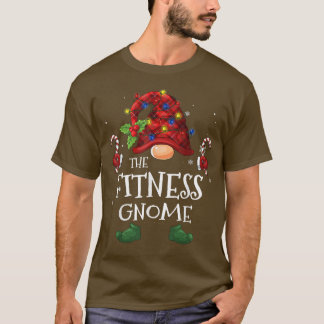 Fitness Gnome Buffalo met kerstboomverlichting T-shirt