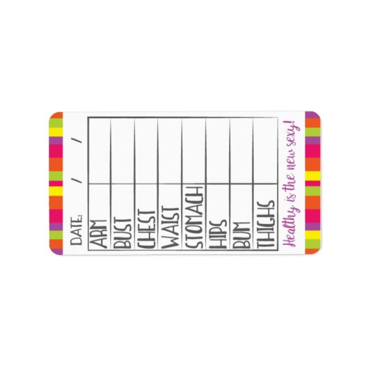 Fitness Goal Tracker - Gezond is de nieuwe sexy! Etiket (Voorkant)