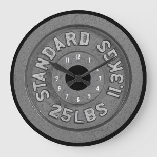 Fitness Grafisch Barbell Achtergrond Grote Klok