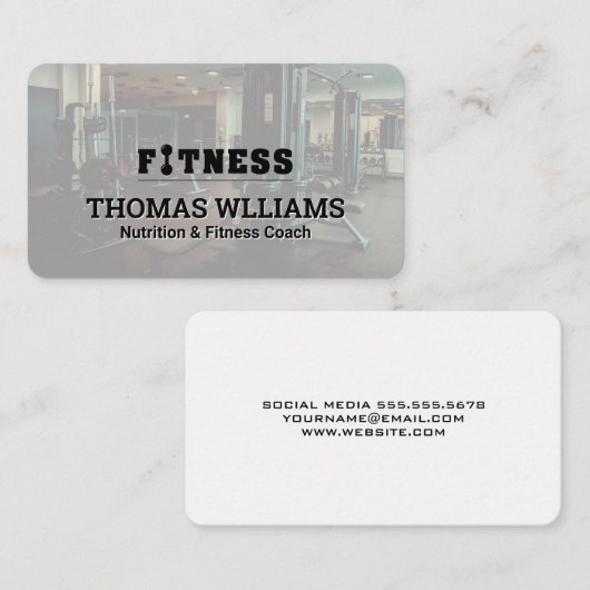 Fitness Gym Achtergrond | Personal Trainer Visitekaartje (Voorkant / Achterkant)
