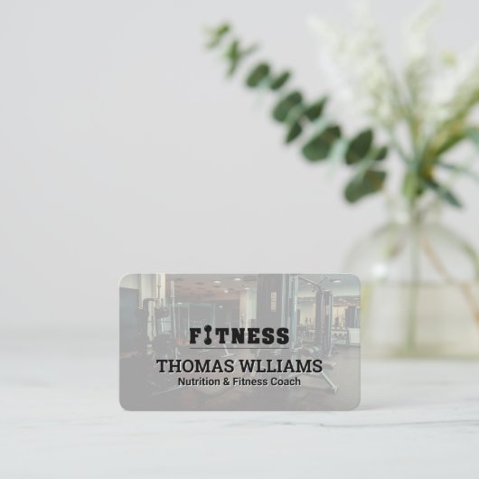 Fitness Gym Achtergrond | Personal Trainer Visitekaartje (Staand voorkant)