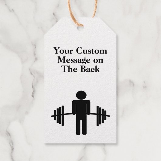 Fitness Gym Event Personal Trainer Barbell Cadeaulabels (Achterkant)