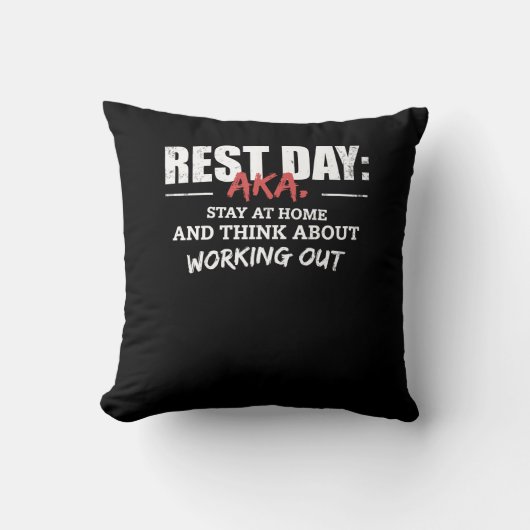 Fitness Gym Funny Quote Rest Day Kussen (Voorkant)