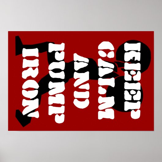 Fitness GYM kalm blijven en ijzer pompen Poster (Voorkant)