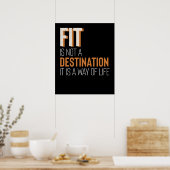 fitness Gym Motivation Fit is een manier van leven Poster (Keuken)