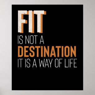 fitness Gym Motivation Fit is een manier van leven Poster
