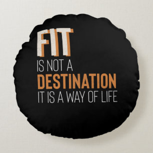 fitness Gym Motivation Fit is een manier van leven Rond Kussen