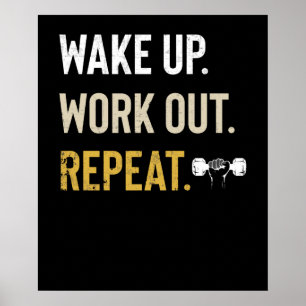 Fitness Gym Motivation Wake Up Work Out Repeteren Poster